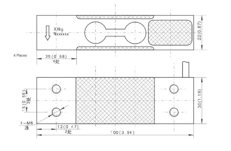 Celdas de carga de aluminio de alta precisión para escalas de plataforma de un solo punto de 20 kg con clasificación IP65 0