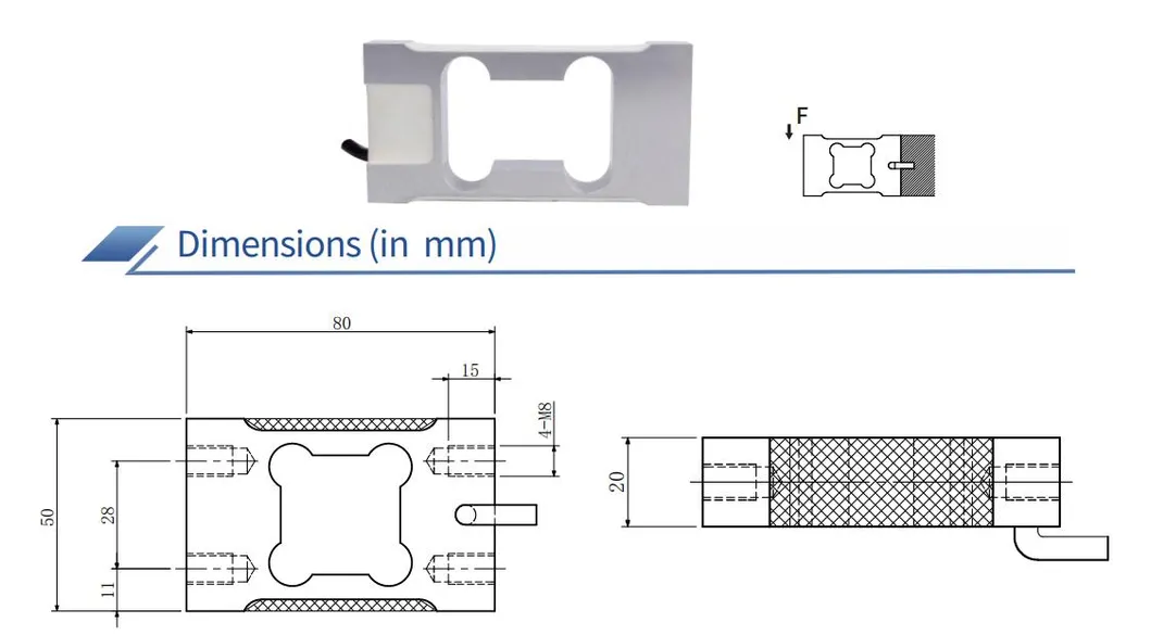 Sensor de peso de un solo punto de aluminio 0