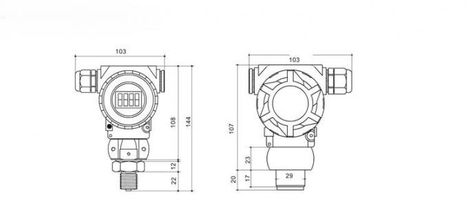 China Manufacturer 2088 Housing Display 4-20mA RS485 HART Transmisor de presión de silicio inteligente difuso 2