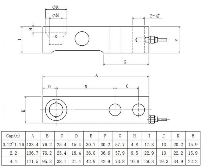 4.4t Célula de carga de viga de cizallamiento con certificado CE y tecnología de medida de tensión de resistencia para rendimiento en diversos entornos 1