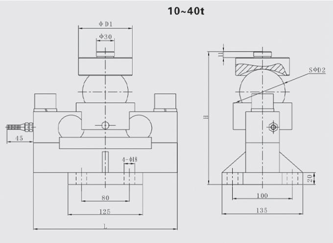 Venta en caliente Escala de carga de la célula de pesaje de la célula sensor de puente de pesaje doble sensor de presión del haz de cizallamiento sensor analógico 30t 1
