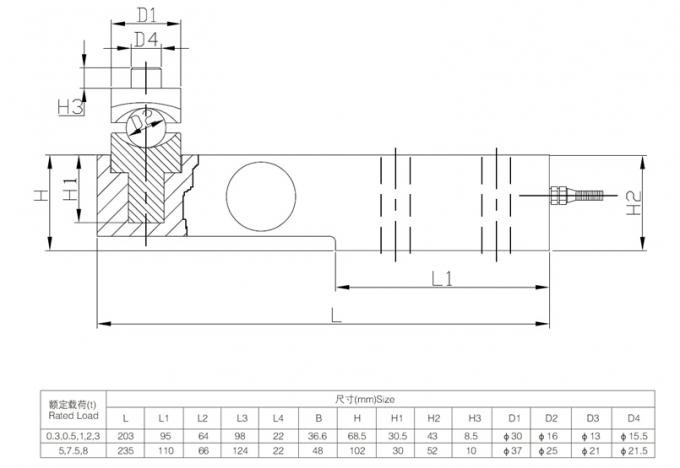 Acero de aleación de grado industrial / acero inoxidable Construcción Sensor de presión tipo S Enlace de conexión de articulación Dientes de rodamiento 1