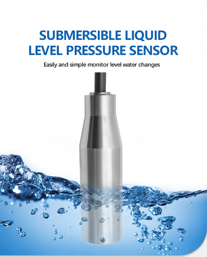 4-20mA Sensor sumergible de nivel de agua para medición del nivel de agua y aceite Temperatura de trabajo -20-80C Interfaz RS485 IIC 0