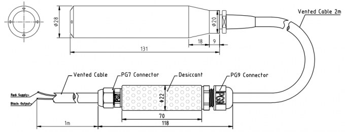 Detector de nivel de agua subterránea líquida de 12V DC Sensor de profundidad de agua 1