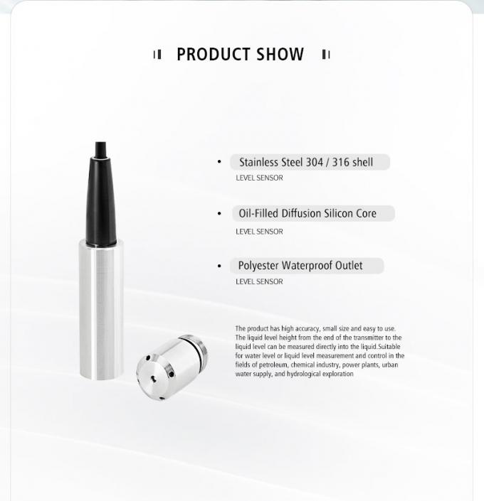 Rujia 4-20ma Sensor de nivel de líquido sumergible Indicador de transmisor Sensores de nivel de agua hidrostáticos para tratamiento de aguas residuales 1